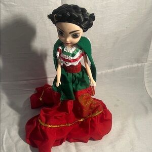 Traditional Doll with Red and Green Dress